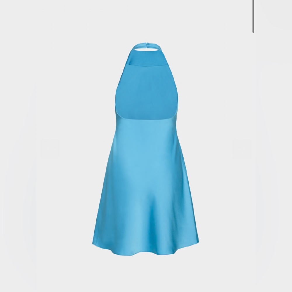NWT Aritzia Wilfred Audience Satin halterneck mini dress - Picture 4 of 14